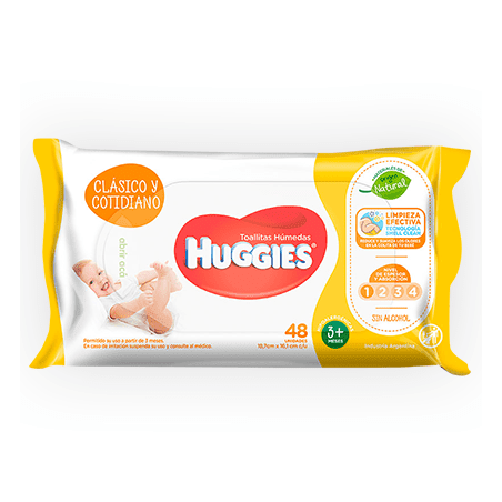 HUGGIES Toallitas Húmedas CLÁSICO Y COTIDIANO x 48uns