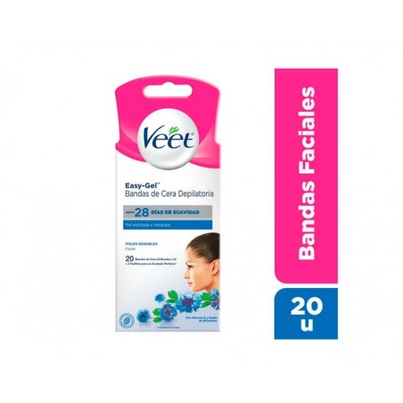 VEET Bandas depilatorias faciales EASY- GELWAX x 20uns