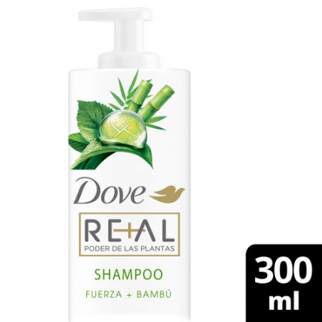 DOVE REAL Shampoo PODER DE LAS PLANTAS FUERZA + BAMBÚ x 300ml