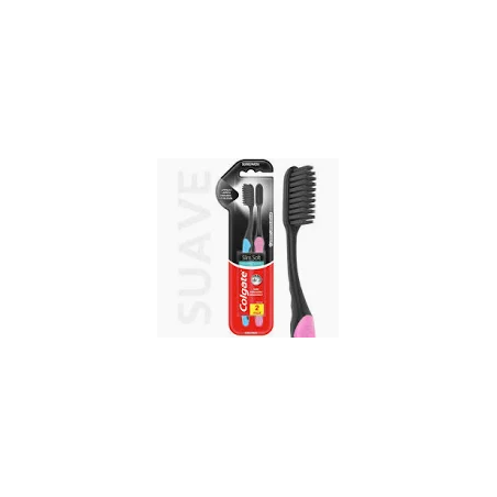 COLGATE CEPILLOS SLIM SOFT BLACK X 2