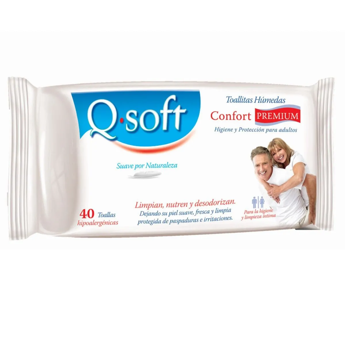 Q Soft Toallas Húmedas Adulto Confort Premium X 40 unds