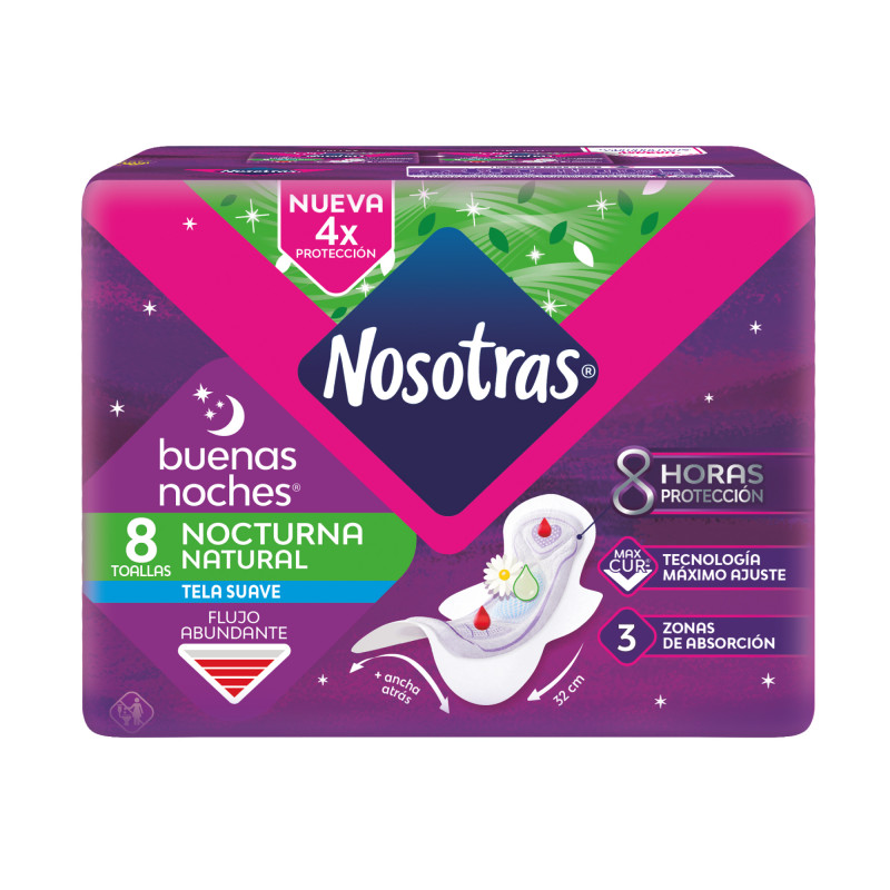 Nosotras Nocturna Natural Suave x 8