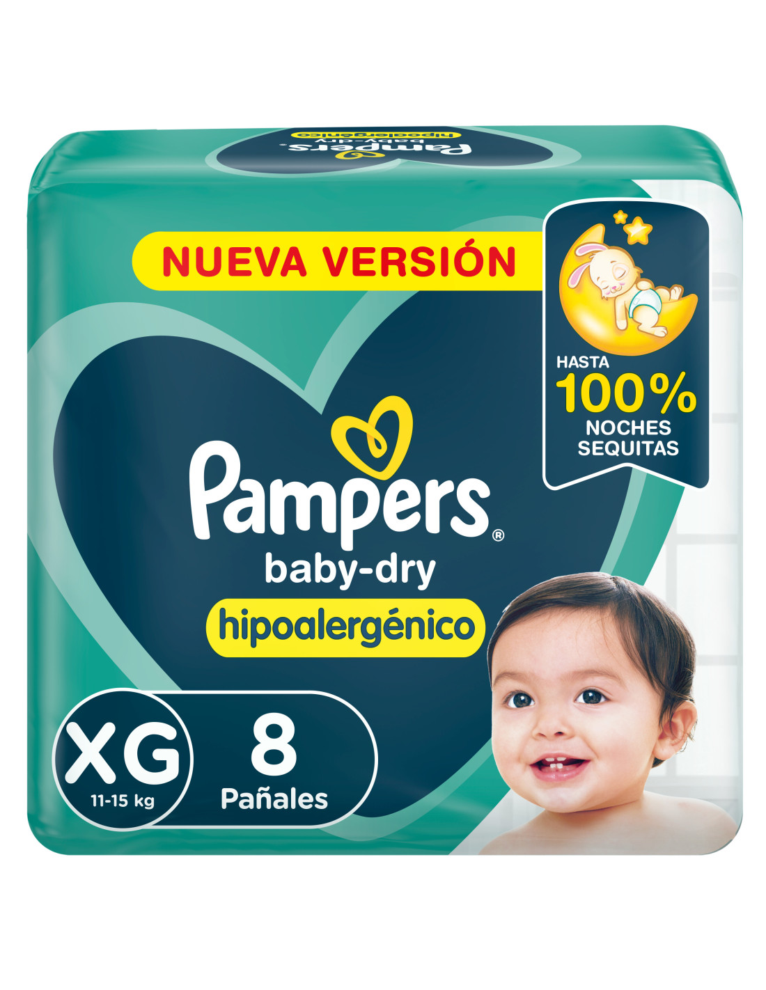 Pampers Baby Dry XG x 8 uds